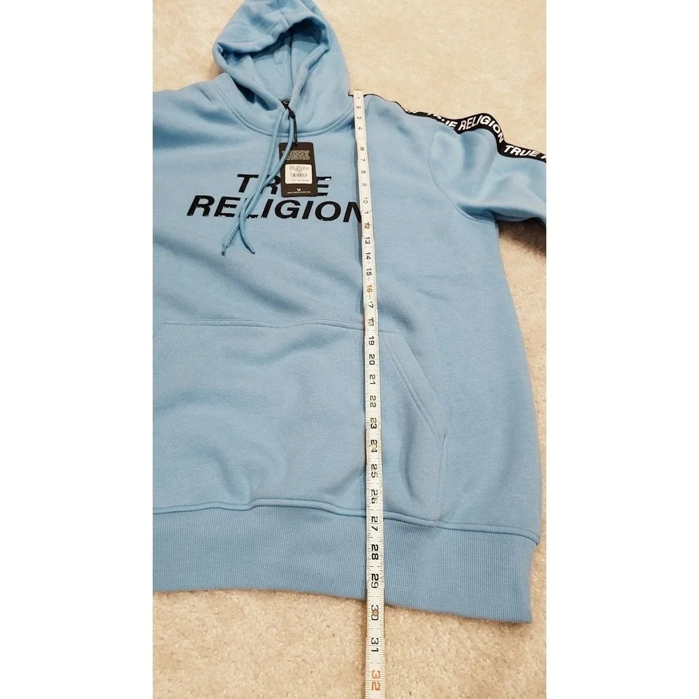 True Religion Silicone Tape Hoodie Tape PO Cornflower Blue XL New w/‎ Tags